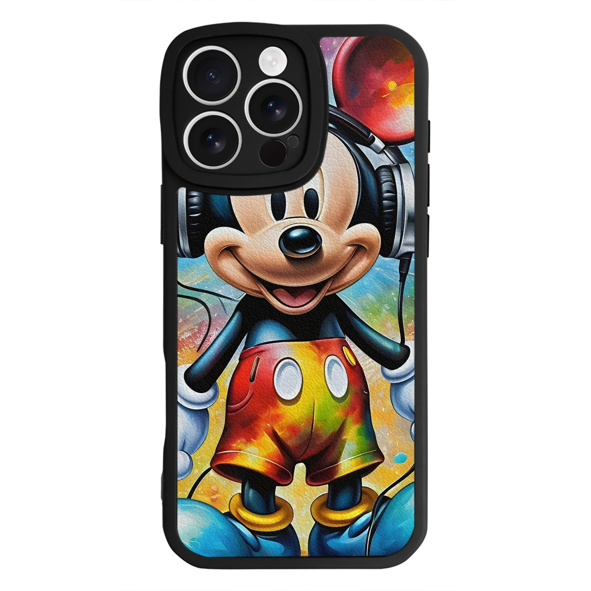 （画像用） ミッキーマウス Mickey Mouse 【iPhone 16シリーズ対応】シリコンスマホケース（レザー調） 材質：シリコン